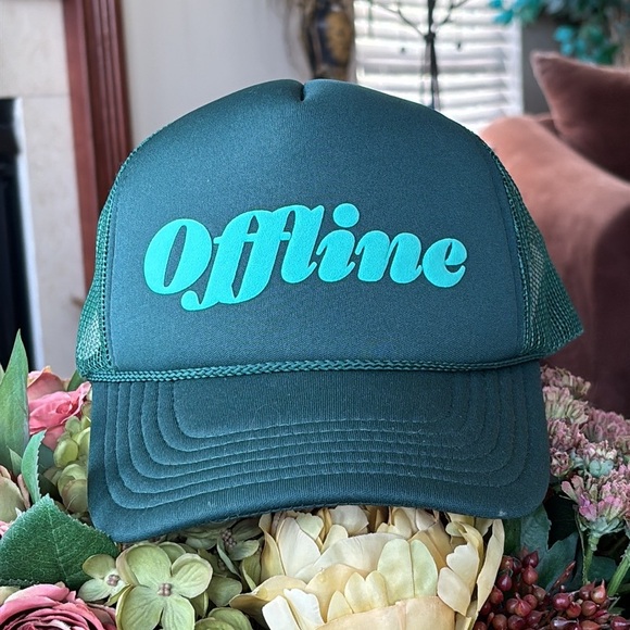 Brand New Ulta Beauty Green Teal “Offline” Trucker Hat Adjustable Baseball Cap - Picture 7 of 15